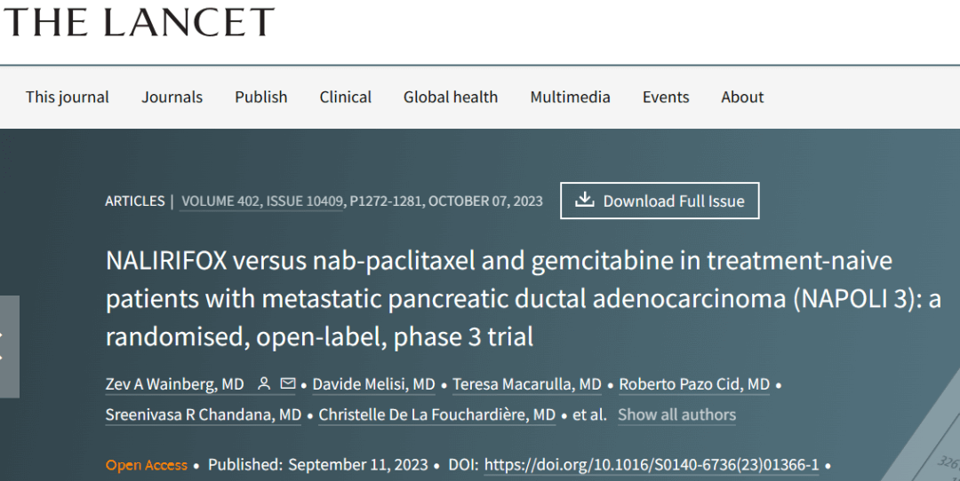 NALIRIFOX方案：转移性胰腺导管癌患者的新希望！